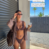 Mae, Clip Front Bikini Top - Chestnut Ribbed