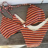 Sarah Clip Front Bikini Top - Houndstooth