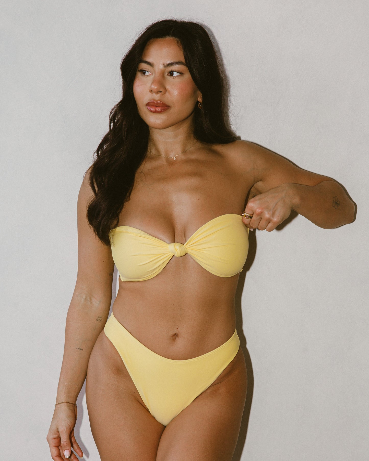 Molly Knot Bandeau Bikini Top - Butter
