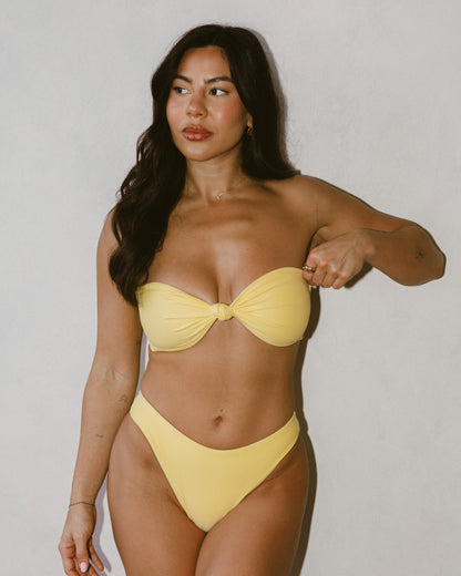 Molly Knot Bandeau Bikini Top - Butter